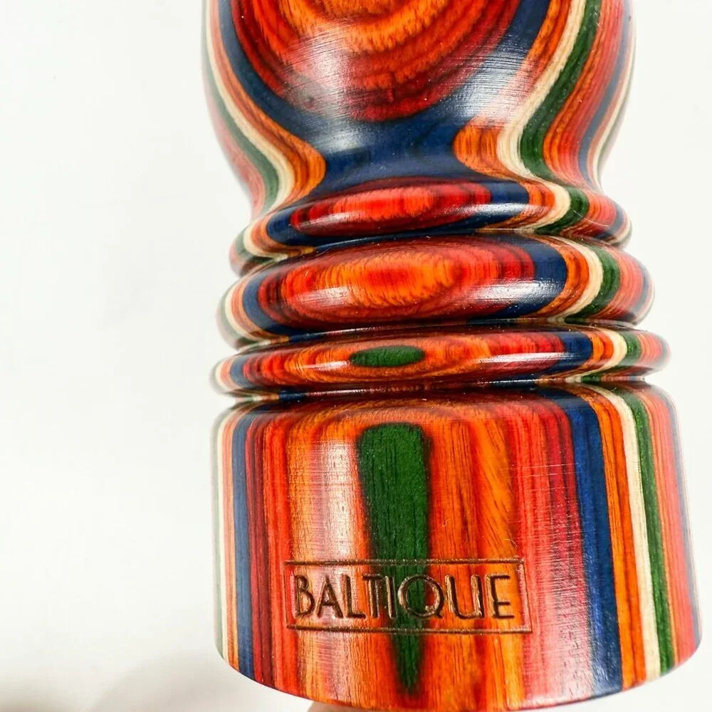 Baltique Marrakesh Collection 8-Inch Refillable Salt Shaker Layered Birch Wood M